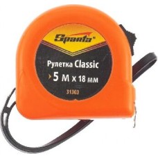 Рулетки SPARTA Рулетка Classic, 5 м х 18 мм, пластиковый корпус 31303