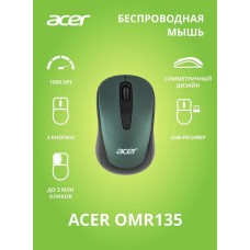 ACER Мышь OMR135, оптическая, беспроводная, USB, зеленый zl.mceee.01i