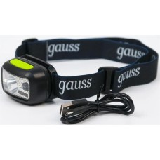 GAUSS Налобный фонарь GFL402, 3Вт [gf402]
