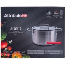 Кастрюля ATTRIBUTE ASA004 Кастрюля ARGENTO 5л 24см индукция