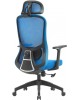 Кресло компьютерное CACTUS Кресло CS-MC515-BL, на колесиках, сетка/ткань, темно-синий