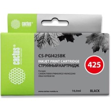 CACTUS Картридж струйный CS-PGI425BK PGI-425BK черный пигментный (16мл) для Canon Pixma iP4840/MG5140/5240/6140/8140/MX884