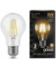 GAUSS Лампа филам. Filament A60 8Вт цок.:E27 груша 220B 2700K св.свеч.бел.теп. (упак.:1шт) (102802108)