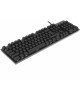 LOGITECH Клавиатура G513 Tactile (GX Brown switches), USB, c подставкой для запястий, заводское нанесение кириллицы, черный [920-009329]