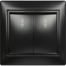 выключатель SMARTBUY (SBE-01b-10-SW2-1-c) Венера, 2-клавишный,черный