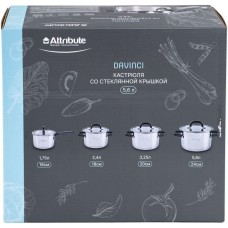 Кастрюля ATTRIBUTE ASD024 Кастрюля DAVINCI 5.6л 24см индукция
