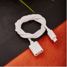 REXANT Кабель USB OTG Type-C – гн. USB-А, 2,4A, 0,15м, ПВХ, белый
