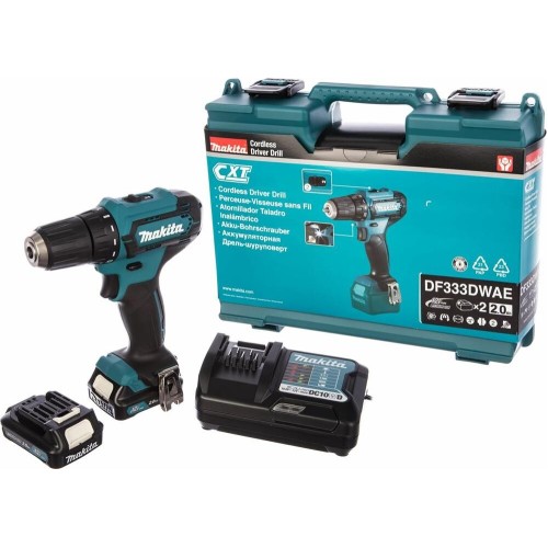 MAKITA Дрель-шуруповерт DF333DWAE, 2Ач, с двумя аккумуляторами MAKITA Дрель-шуруповерт DF333DWAE, 2Ач, с двумя аккумуляторами
