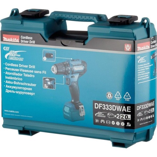 MAKITA Дрель-шуруповерт DF333DWAE, 2Ач, с двумя аккумуляторами MAKITA Дрель-шуруповерт DF333DWAE, 2Ач, с двумя аккумуляторами