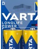 VARTA Батарея Longlife power LR20 BL2 Alkaline D (2шт) блистер