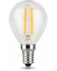 GAUSS Лампа филам. Filament 9Вт цок.:E14 шар 220B 2700K св.свеч.бел.теп. (упак.:10шт) (105801109)