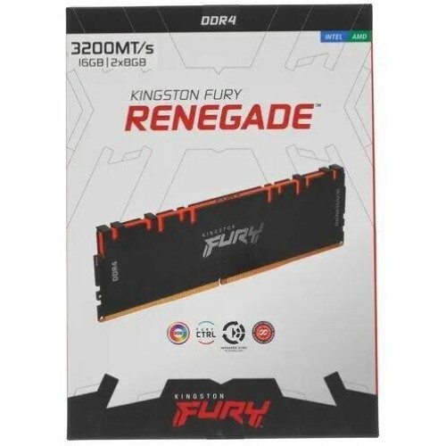 KINGSTON Память DDR4 2x8GB 3200MHz KF432C16RB2AK2/16 Fury Renegade RGB RTL Gaming PC4-25600 CL16 DIMM 288-pin 1.35В kit dual rank с радиатором Ret KINGSTON Память DDR4 2x8GB 3200MHz KF432C16RB2AK2/16 Fury Renegade RGB RTL Gaming PC4-25600 CL16 DIMM 288-pin 1.35В kit dual rank с радиатором Ret
