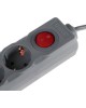 UNIEL (UL-00001746) S-GSU5-3 GREY Cетевой фильтр серии Universal, 3м (Пвс 3*0,75), 5 гнезд, с/з. 10А.