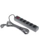 UNIEL (UL-00001746) S-GSU5-3 GREY Cетевой фильтр серии Universal, 3м (Пвс 3*0,75), 5 гнезд, с/з. 10А.