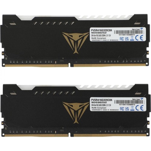 Модуль памяти PATRIOT Viper Steel RGB PVSR416G320C8K DDR4 - 2x 8ГБ 3200, DIMM, Ret Модуль памяти PATRIOT Viper Steel RGB PVSR416G320C8K DDR4 - 2x 8ГБ 3200, DIMM, Ret