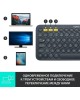 LOGITECH Клавиатура K380, беспроводная, заводское нанесение кириллицы, темно-серый [920-007584]