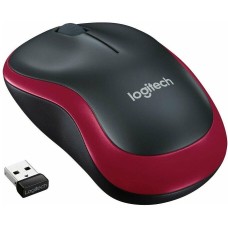 LOGITECH Мышь M185, оптическая, беспроводная, USB, черный и красный 910-002633