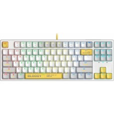 A4TECH Клавиатура Bloody S87 Energy, USB, белый желтый [s87 usb energy white]