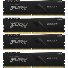 KINGSTON Память DDR4 4x32GB 3200MHz KF432C16BBK4/128 Fury Beast Black RTL Gaming PC4-25600 CL16 DIMM 288-pin 1.35В dual rank с радиатором Ret