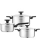 НАБОРЫ ПОСУДЫ VENSAL 1503VS Набор 6пр Vensal Velours noir из двух кастрюль 3л (20см) и 5,4л (24см) и ковша 1,6л (16см)