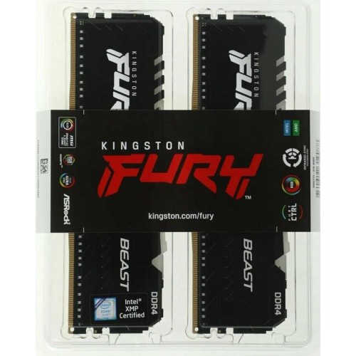 KINGSTON Память DDR4 2x8GB 3600MHz KF436C17BB2AK2/16 Fury Beast RGB RTL Gaming PC4-28800 CL17 DIMM 288-pin 1.35В kit single rank с радиатором Ret KINGSTON Память DDR4 2x8GB 3600MHz KF436C17BB2AK2/16 Fury Beast RGB RTL Gaming PC4-28800 CL17 DIMM 288-pin 1.35В kit single rank с радиатором Ret