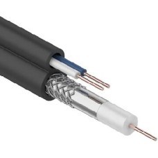Кабель для видеонаблюдения REXANT (01-4002) Кабель для видеонаблюдения ККСВ-П + 2х0.5мм., 100м., черный