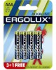 Элементы питания ERGOLUX (12865) Alkaline LR03 BL 3+1(FREE)