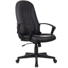Кресло компьютерное БЮРОКРАТ Кресло руководителя T-898 черный Leather Black эко.кожа крестов. пластик