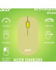 ACER Мышь беспроводная OMR205, радио, оптическая, USB, 1200dpi, зеленый и желтый [zl.mceee.02j]
