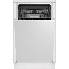 Посудомоечная машина BEKO Встраиваемая посудомоечная машина BDIS25063, узкая, ширина 44.8см, полновстраиваемая, загрузка 10 комплектов, белый