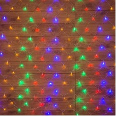 Гирлянда NEON-NIGHT (215-109) СЕТЬ 1,5х1,5 м, прозрачный ПВХ, 96 LED мультиколор, IP20, с контроллером, не соединяется
