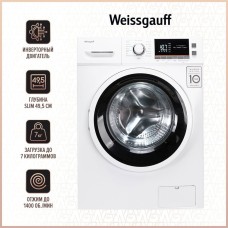 WEISSGAUFF Стиральная машина WM 4947 DC Inverter Steam класс: A+++ загр.фронтальная макс.:7кг белый инвертер