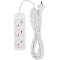 REXANT Удлинитель STANDARD 3 гнезда, 3м, 2х1,0мм², б/з, белый