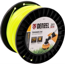 DENZEL Леска для триммера квадрат, 2,0мм х 251м, на DIN катушке FLEX CORD 96291