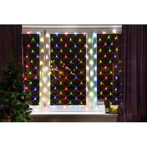 Гирлянда NEON-NIGHT (215-109) СЕТЬ 1,5х1,5 м, прозрачный ПВХ, 96 LED мультиколор, IP20, с контроллером, не соединяется Гирлянда NEON-NIGHT (215-109) СЕТЬ 1,5х1,5 м, прозрачный ПВХ, 96 LED мультиколор, IP20, с контроллером, не соединяется