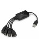 BURO Разветвитель USB 2.0 BU-HUB4-0.3-U2.0-Splitter 4порт. черный