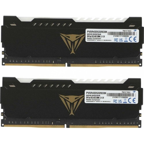 PATRIOT Память DDR4 2x16GB 3200MHz PVSR432G320C8K Viper Steel RGB RTL Gaming PC4-25600 CL18 DIMM 288-pin 1.35В dual rank с радиатором Ret PATRIOT Память DDR4 2x16GB 3200MHz PVSR432G320C8K Viper Steel RGB RTL Gaming PC4-25600 CL18 DIMM 288-pin 1.35В dual rank с радиатором Ret