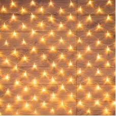 Гирлянда NEON-NIGHT (215-106) СЕТЬ 1,5х1,5 м, прозрачный ПВХ, 96 LED теплый белый, IP20, с контроллером, не соединяется