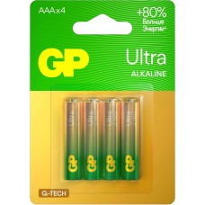 GP Батарея Ultra Alkaline 24AUA21-2CRSBC4 AAA (4шт) блистер