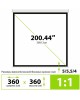 CACTUS Экран MotoExpert CS-PSME-360x360-WT, 360х360 см, 1:1, настенно-потолочный белый
