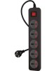 BURO Сетевой фильтр 500UNH-1.8-BG 1.8м (5 розеток) черный/серый (коробка)