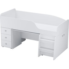 Кровать-чердак POLINI Кровать-чердак детская Polini kids Simple 4500 с рабочей зоной, белый (5кор)