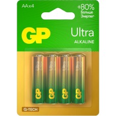 GP Батарея Ultra Alkaline 15AUA21-2CRSBC4 AA (4шт) блистер