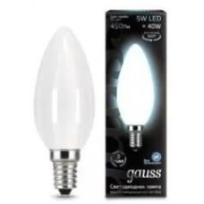 GAUSS Лампа филам. Filament 5Вт цок.:E14 свеча 220B 4100K св.свеч.бел.нейт. (упак.:1шт) (103801205-D)
