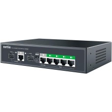 NETIS Коммутатор P107GS (L2) 6x1Гбит/с 1xКомбо(1000BASE-T/SFP) 2SFP 4PoE 65W неуправляемый