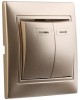 выключатель SMARTBUY (SBE-01c-10-SW2-1-c) Венера, 2-клавишный,шампань