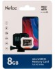 NETAC Карта памяти microSDHC P500 8 ГБ, 80 МБ/с, Class 10, NT02P500STN-008G-S, 1 шт