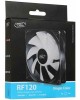 DEEPCOOL Вентилятор для корпуса RF120B (120mm, 1300rpm, 48.9 CFM, 21.9 дБ, Molex, blue light, black/white) (DP-FLED-RF120-BL)
