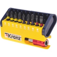 Набор бит KRANZ (KR-92-0466) Набор бит с магнитным держателем, пластиковый кейс, 10 шт