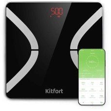 KITFORT Напольные весы КТ-837, до 180кг, цвет: черный